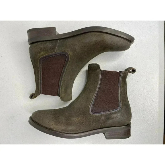Thursday Boot Co Dark Olive Suede Duchess Ankle Boot size 5 New - Picture 5 of 9